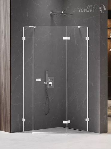 Душевой уголок New Trendy AVEXA White EXK-3869 100х80 стекло прозрачное профиль белый без поддона