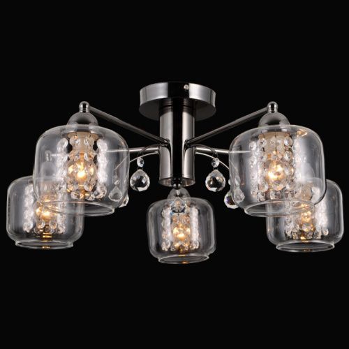 Люстра потолочная Natali Kovaltseva LAINA (ЛАИНА) LAINA 75091/5C DARK CHROME