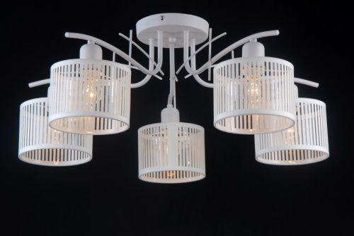 Люстра потолочная Natali Kovaltseva AMSTERDAM (АМСТЕРДАМ) AMSTERDAM 81053-5C SATIN WHITE