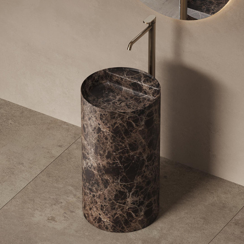 Раковина из искусственного камня Dea Design Marble DD1548 450 ED 50х50 напольная цвет коричневый без отверстий под смеситель