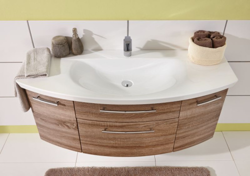 Тумба под раковину Puris Classic line WUA35147M(786/186) 140х46х48 подвесная цвет дуб трюфель