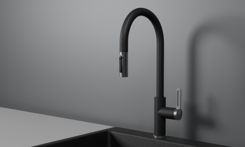 Смеситель для кухни Granula 8168, ЧЕРНЫЙ на мойку черный