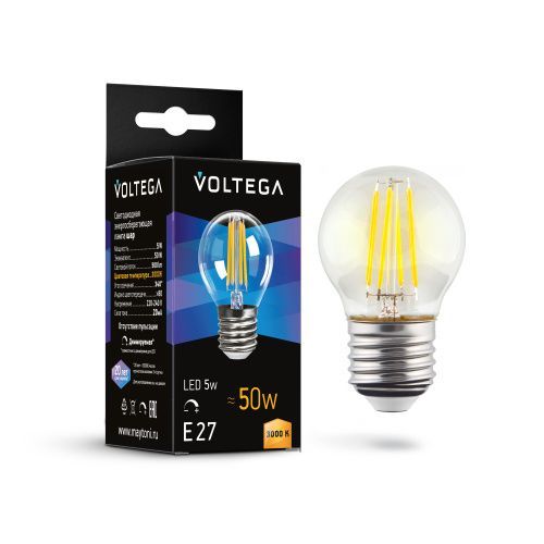 Лампочка светодиодная Voltega Globe dim 5W 7202