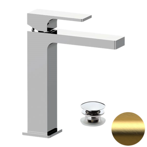 Смеситель Remer Absolute AU10ACCBG на раковину брашированное золото