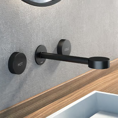 Смеситель Cisal Slim SM01351040 встраиваемый в стену черный матовый (внешняя часть)