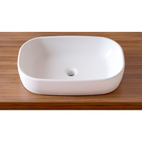 Раковина из сантехнического фарфора Lavinia Boho Bathroom Sink 33311002 54х36 накладная цвет белый глянцевый без отверстий под смеситель