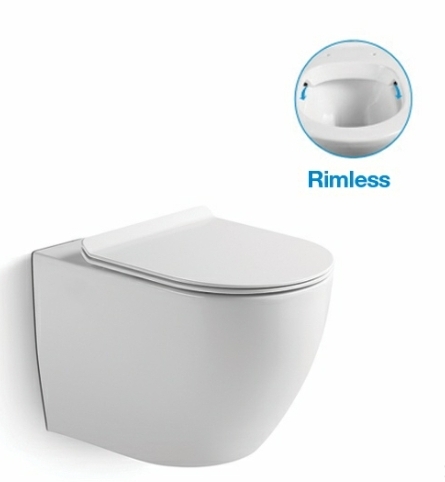 Унитаз подвесной SantiLine SL-5002 цвет белый с сиденьем микролифт  смыв воронка-водоворот