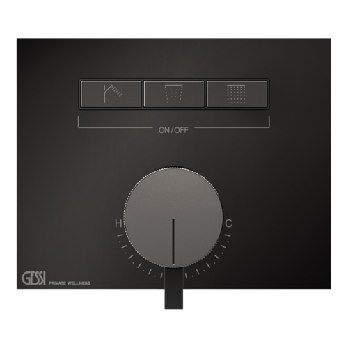Смеситель для душа Gessi Hi-Fi 63081#706 встраиваемый в стену черный с термостатом (внешняя часть)