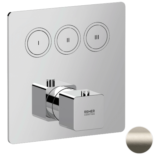 Смеситель для душа Remer Absolute AU99D3KBXV встраиваемый в стену нержавеющая сталь с термостатом