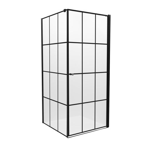 Душевой уголок New Trendy SUPERIA Black K-0605 90х90 стекло прозрачное профиль черный без поддона