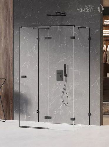 Душевой уголок New Trendy AVEXA Black EXK-2649 120х70 стекло прозрачное профиль черный без поддона