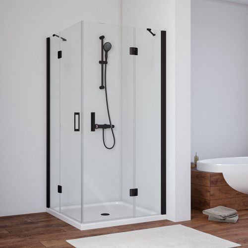 Душевой уголок Vegas-Glass AFA TUR+NOVO AFA NOVO 80 02М crystalvision 80х80 стекло прозрачное профиль черный без поддона