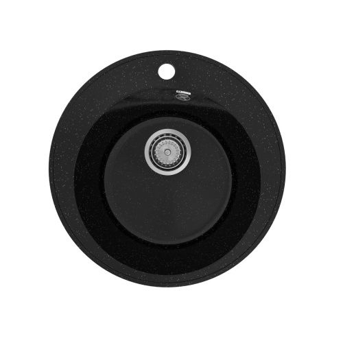 Кухонная мойка Practik PR-475 PR-M-475-004 48х48 цвет черный поверхность глянцевая