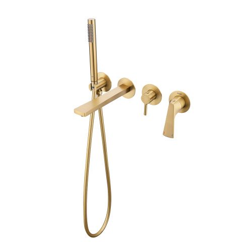 Смеситель для ванны и душа Raglo R07 R07.32.03 встраиваемый в стену золото