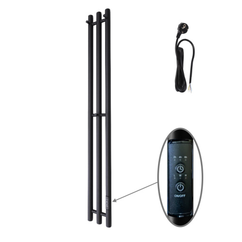 Полотенцесушитель Маргроид Inaro Inaro3v-12012-1049-9005R 15х120 электрический черный матовый