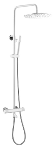 Душевая стойка Boheme Uno 468-T-WCR настенная цвет белый с термостатом