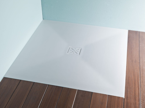 Душевой поддон Kolpa-San LEROCK ZERO 570830 100х100 искусственный камень белый