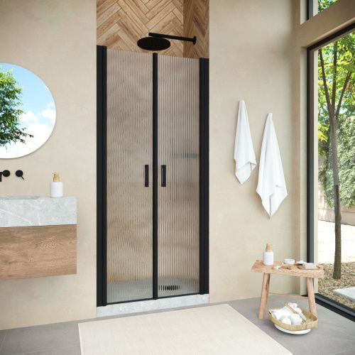 Душевая дверь Vegas-Glass E2P NOVO E2P NOVO h2000 120 02М Moru 120х200 стекло рифленое профиль черный