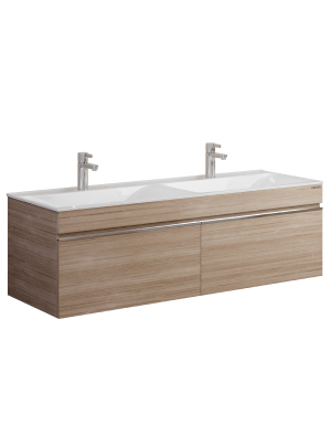 Тумба под раковину Velvex PULSUS tpPUL.140-25 139х48х52 подвесная цвет дуб сонома