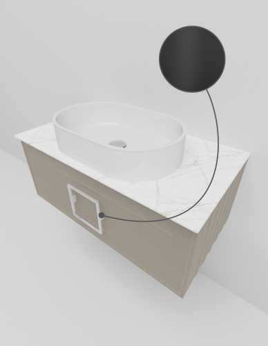 Тумба со столешницей La Fenice CUBO NFNC-01-CUB-C-90-3-GG 90х36х49 подвесная цвет бежевый