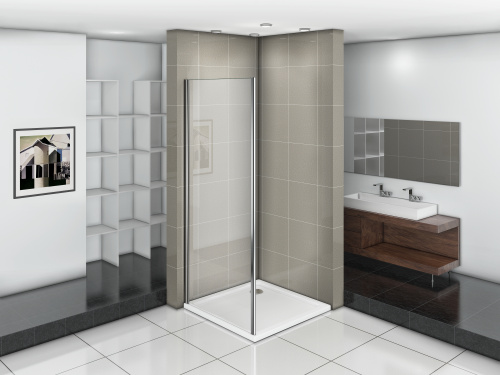 Душевая перегородка Good Door INFINITY ИН00039 80х185 стекло прозрачное профиль хром глянцевый