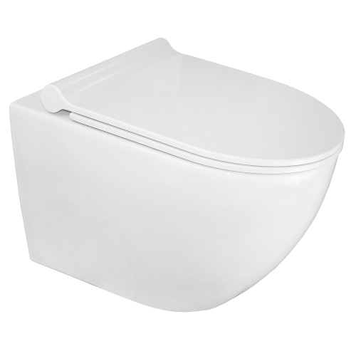 Унитаз подвесной Azario Geno AZ2196D белый с сиденьем микролифт безободковый каскадный смыв