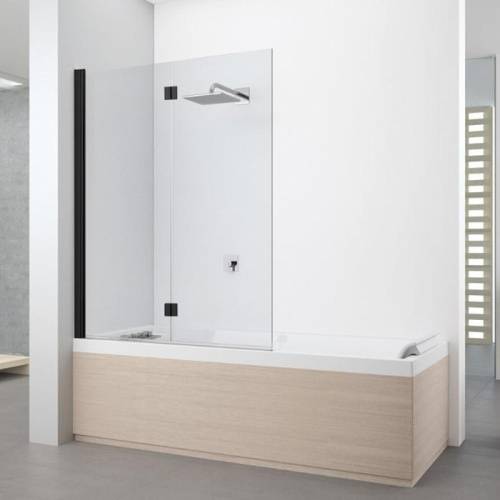 Душевая шторка на ванну Novellini Young Y21BSV120S-1H 120х151,6 стекло прозрачное профиль черный матовый