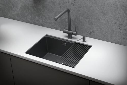 Кухонная мойка Granula Kitchen Space 6045U, ГРАФИТ МАТОВЫЙ 60x44,5 цвет графит матовый