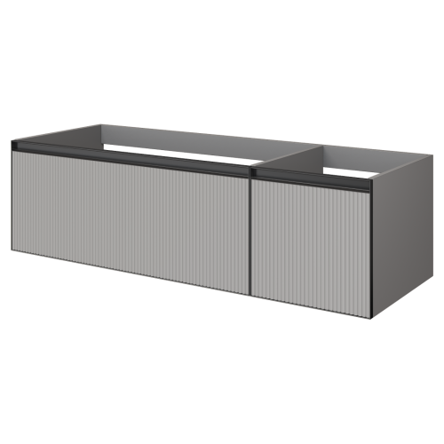 Тумба под раковину Armadi Art Quatro 790-M2-140-L-RIB-A 140х50х40 подвесная цвет серый