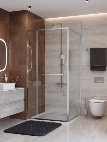Душевой уголок Cezares LUX LUX-AH-FS-11-100/90-C-CR 100х90 стекло прозрачное профиль хром без поддона