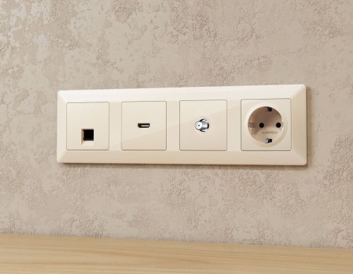 Комплект механизма TV розетки SAT 5-2400MHz 3.5dB Ambrella Volt MA MA313050