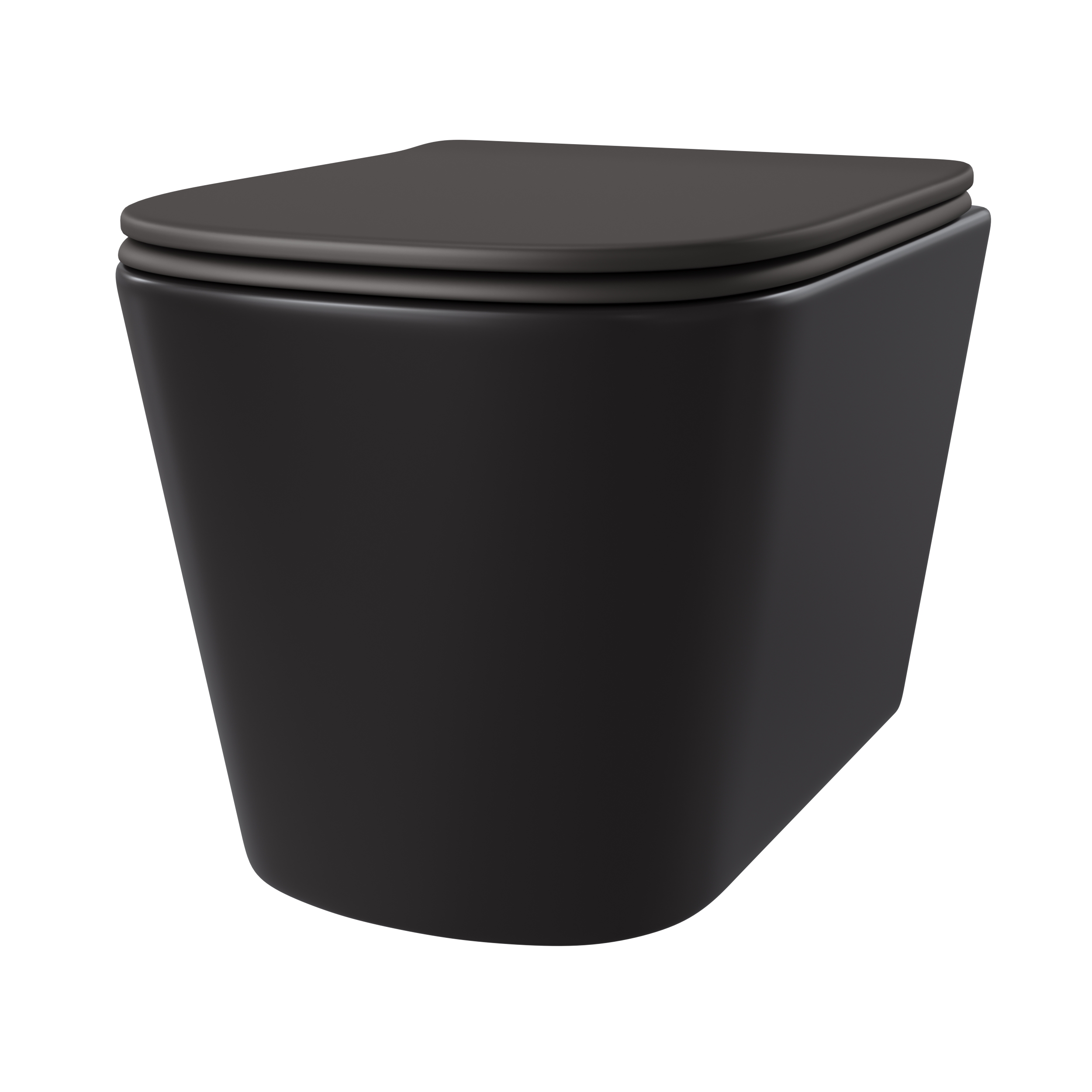 Унитаз подвесной Taliente Correto CR25200 Nero черный матовый с сиденьем микролифт безободковый душевой смыв