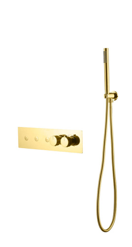 Смеситель для душа Boheme Fusion Termo 131-SYS-G встраиваемый золото с термостатом