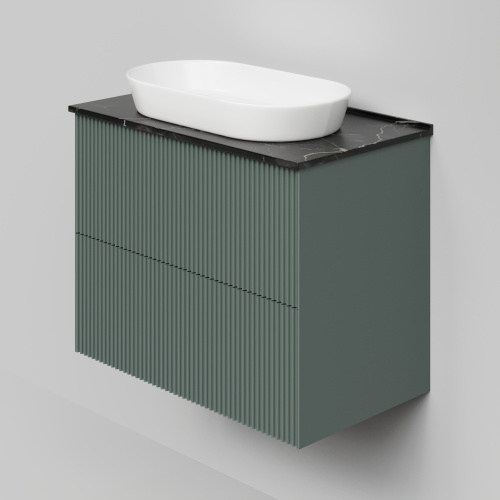 Тумба со столешницей La Fenice TERRA TWIN NFNC-01-TER-G-80-2-3-GB 81х62х47 подвесная цвет серый/зелёный