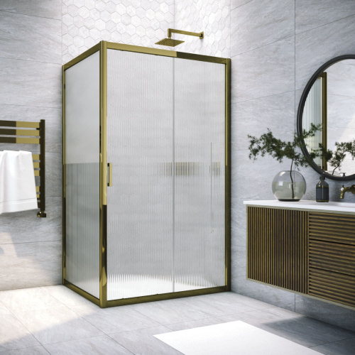 Душевой уголок Vegas-Glass ZP+ZPV TUR+NOVO ZP+ZPV TUR NOVO 180*95 05 Moru 180х95 стекло рифленое профиль бронза без поддона