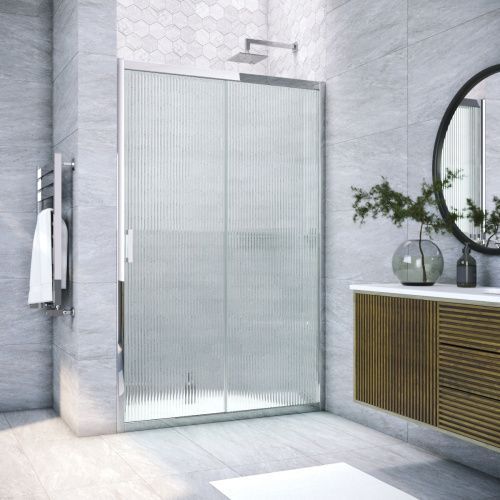 Душевая дверь Vegas-Glass ZP TUR+NOVO ZP TUR NOVO 165 08 Moru 165х200 стекло рифленое профиль хром