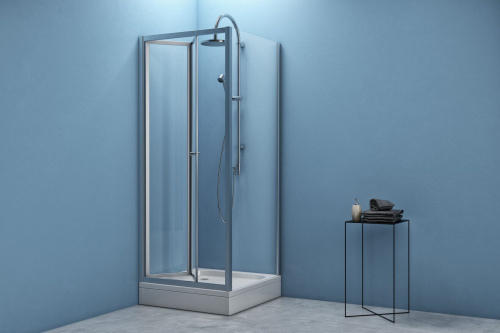 Душевая дверь Kolpa-San LUNA 560100 80х185 стекло прозрачное профиль серебро