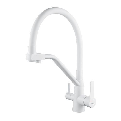 Смеситель для кухни Shevanik S968C на мойку белый