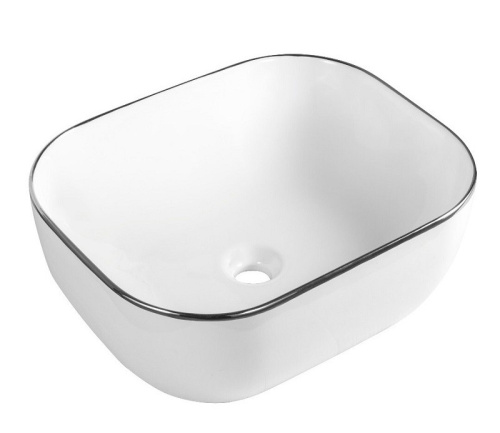 Раковина CeramaLux 50 см D1302H011 накладная цвет белый