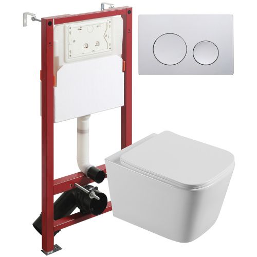 Комплект унитаз с инсталляцией и клавишей смыва Agger ATI04100+APB100