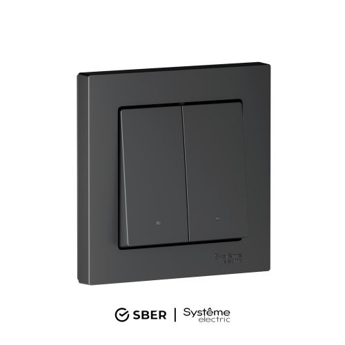 Выключатель 2-кл с подсветкой сх.5 10А Systeme Electric AtlasDesign (АтласДесигн) ATN001053Z