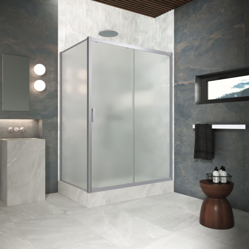 Душевой уголок Vegas-Glass ZP+ZPV Protec ZP+ZPV Protec h1900 180*85 07 10 180х85 стекло матовое профиль хром матовый