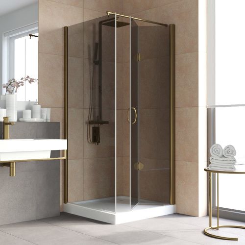 Душевой уголок Vegas-Glass GPS-Fis LUX GPS-Fis LUX 80*80 05 07 R 80х80 стекло тонированное профиль бронза без поддона