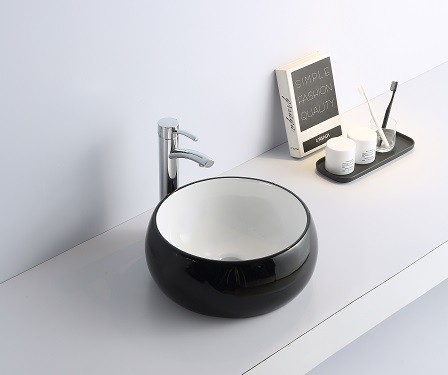Раковина CeramaLux 40 см 5004BW накладная цвет белый