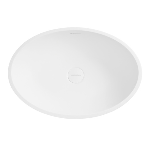 Раковина из искусственного камня MonteBianco Conca 480 12093 55х37 накладная цвет белый матовый без отверстий под смеситель