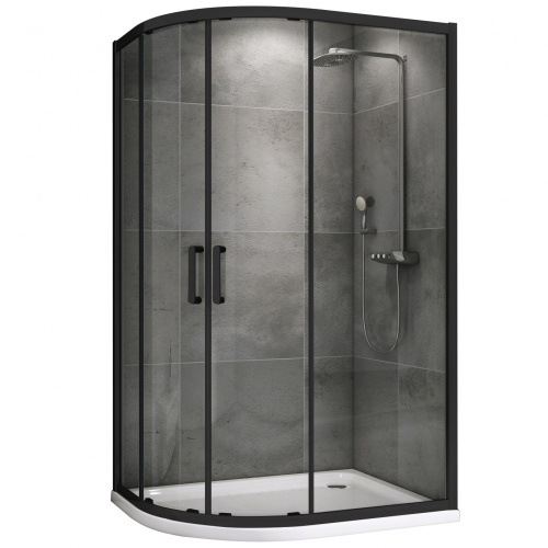 Душевой уголок Abber Schwarzer Diamant AG01119B 90х110 стекло прозрачное профиль черный без поддона