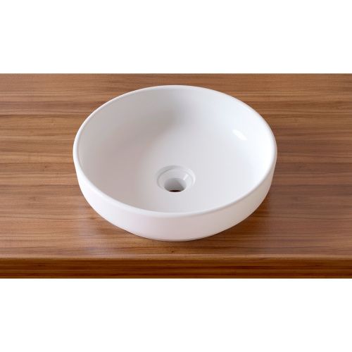 Раковина из сантехнического фарфора Lavinia Boho Bathroom Sink Slim 33311005 40х40 накладная цвет белый глянцевый без отверстий под смеситель