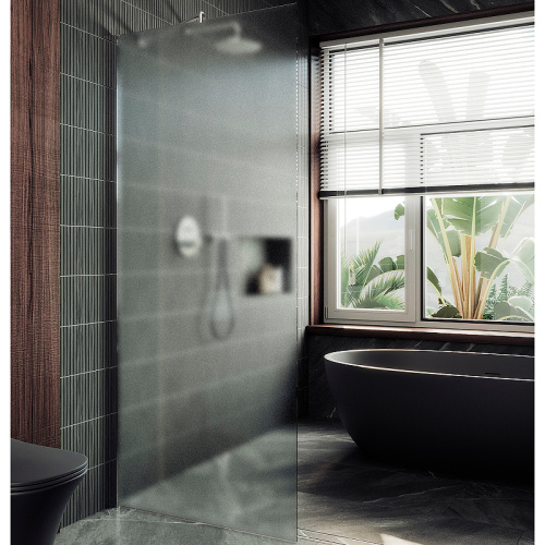 Душевая перегородка Maybah Glass MGD-680-5ш 109х195 стекло тонированное профиль хром матовый