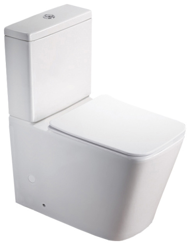 Унитаз напольный с бачком SantiLine SL-5017 цвет белый с сиденьем микролифт безободковый смыв воронка-водоворот