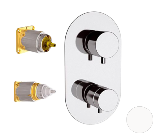 Смеситель для душа Remer Elegance NT93KBBO встраиваемый в стену белый с термостатом